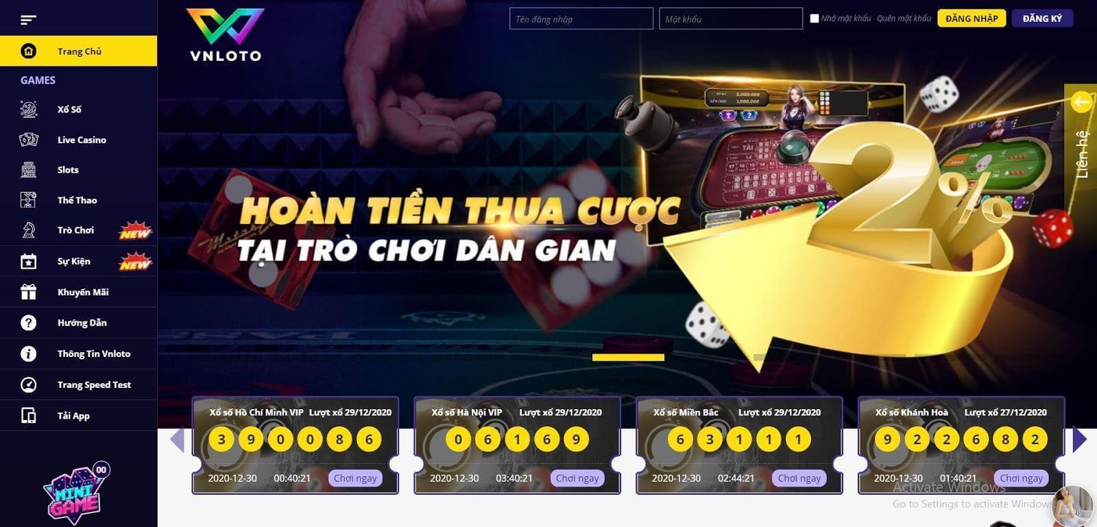 Thiên đường giải trí Vnloto cực đỉnh cao