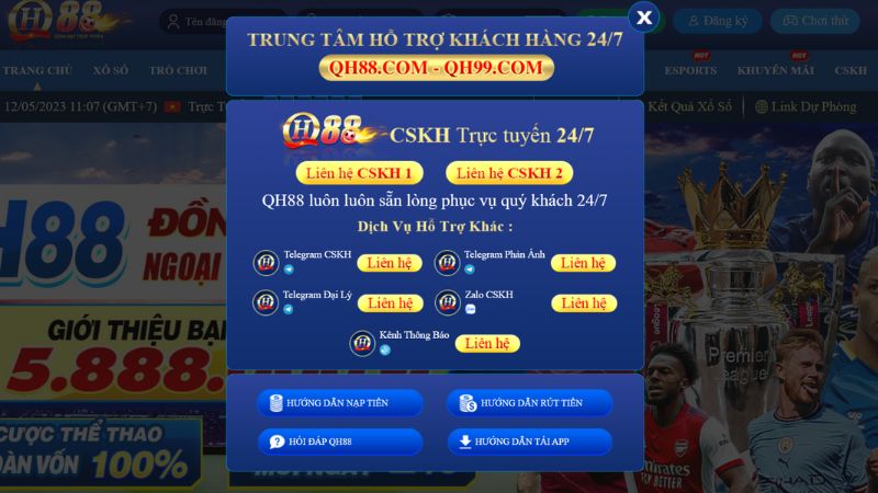 Hệ thống nạp rút và hỗ trợ khách hàng 24/7