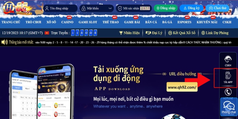 Truy cập mục tải app để lấy link tải ứng dụng về điện thoại iOS