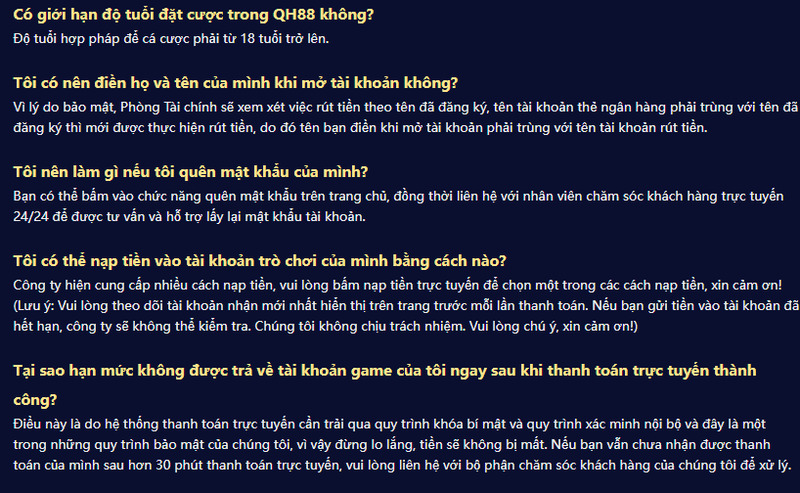 Tổng hợp những câu hỏi thường gặp xoay quanh việc đăng nhập tại Qh88